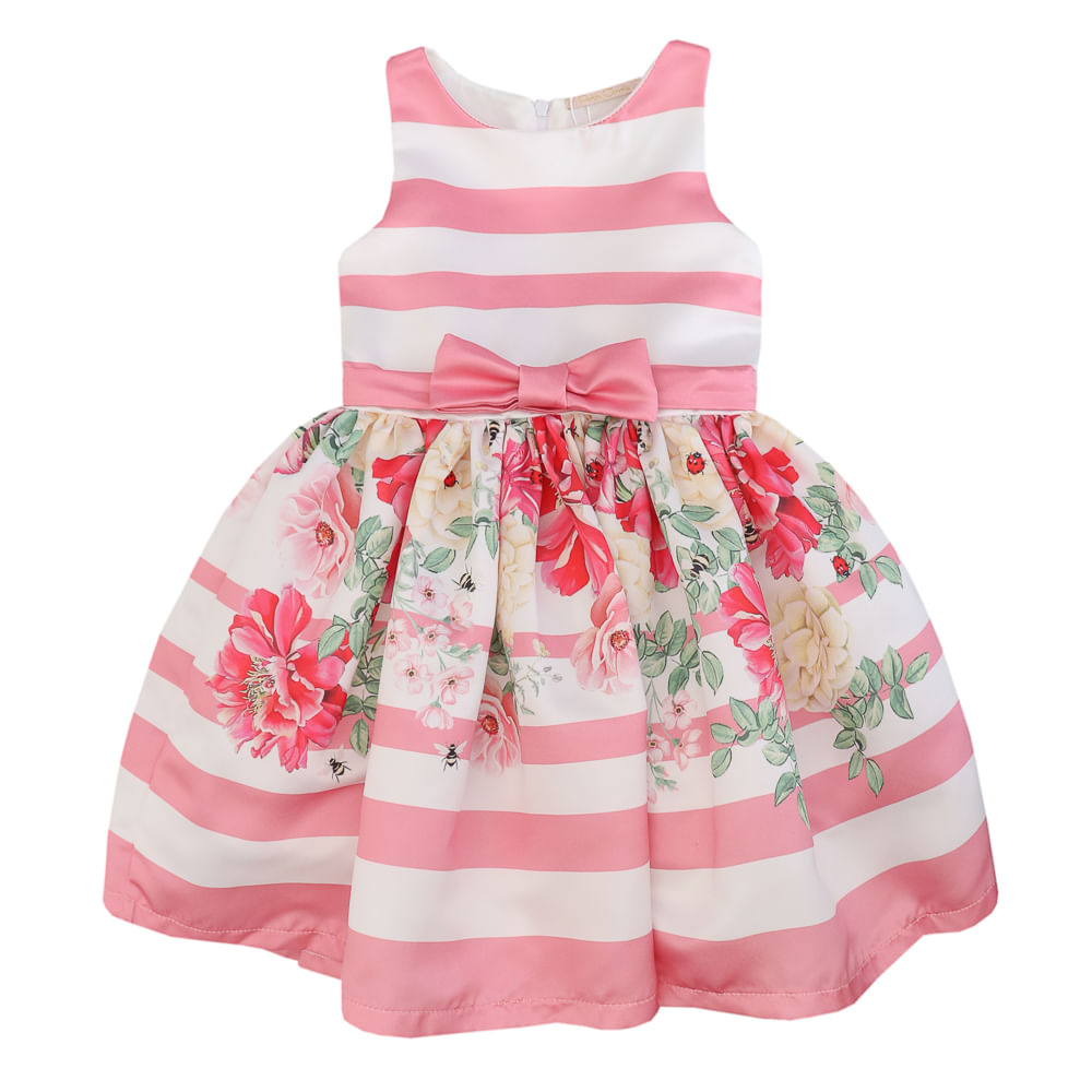 vestido de listra infantil