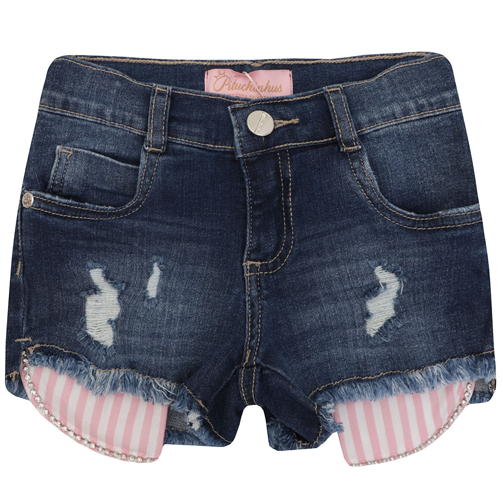 short jeans listrado