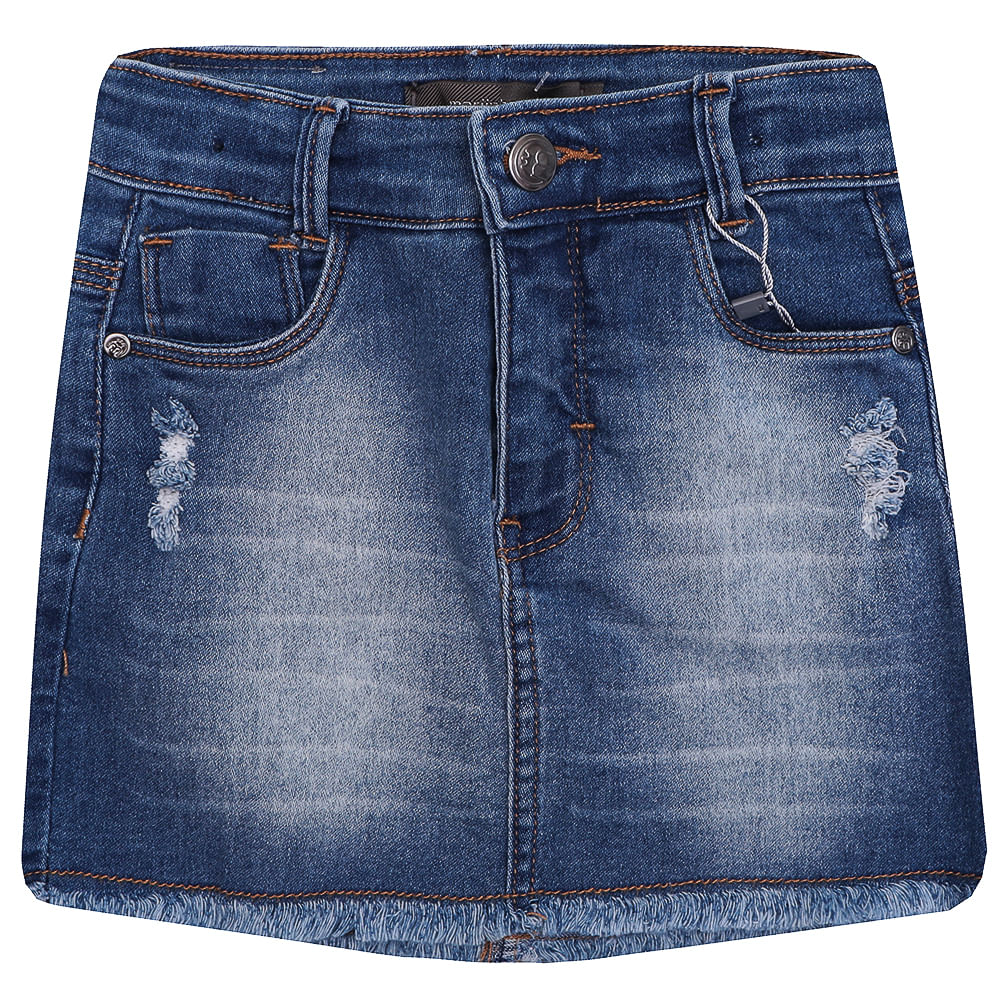 saia desfiada jeans
